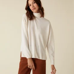 Maison Montagut Pull Col Roule A Fentes En Laine Merinos - Amy><noscript><img width=