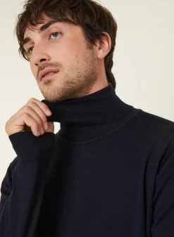 Maison Montagut Pull Col Roule Avec Logo En Laine Merinos - Enzo><noscript><img width=