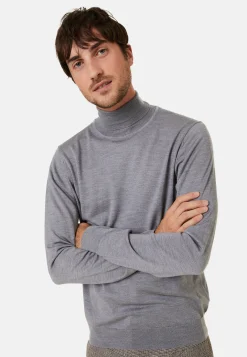 Maison Montagut Pull Col Roule Avec Logo En Laine Merinos - Enzo><noscript><img width=