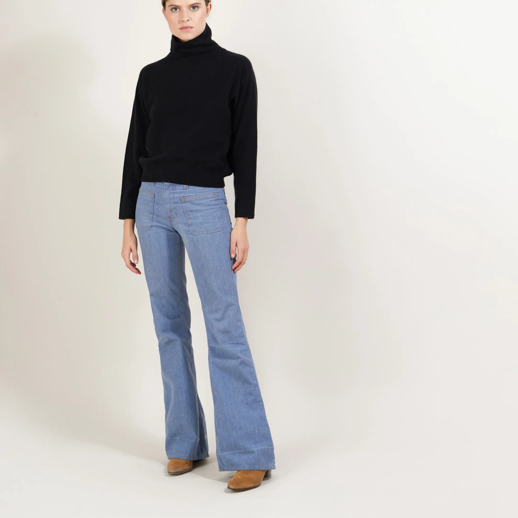 Maison Montagut Pull Col Roule Emmanchures Marteau En Cachemire - Beverly>Femme Pulls