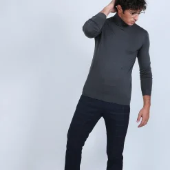 Maison Montagut Pull Col Roule En Laine Merinos - Berry><noscript><img width=