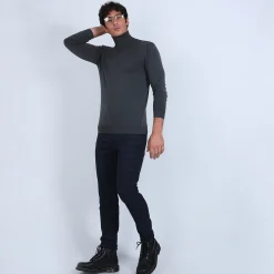 Maison Montagut Pull Col Roule En Laine Merinos - Berry><noscript><img width=