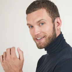 Maison Montagut Pull Col Roule En Laine Merinos - Berry><noscript><img width=