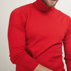 Maison Montagut Pull Col Roule En Laine Merinos - Berry><noscript><img width=