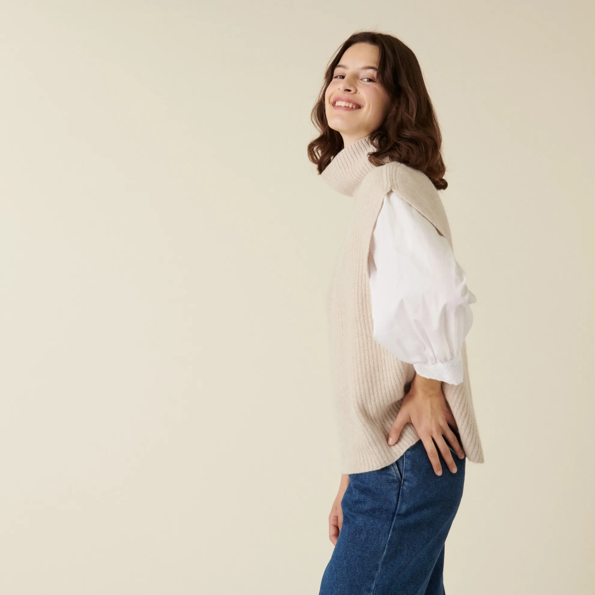 Maison Montagut Pull Col Roule Sans Manches En Cachemire Melange - Dalya>Femme Pulls