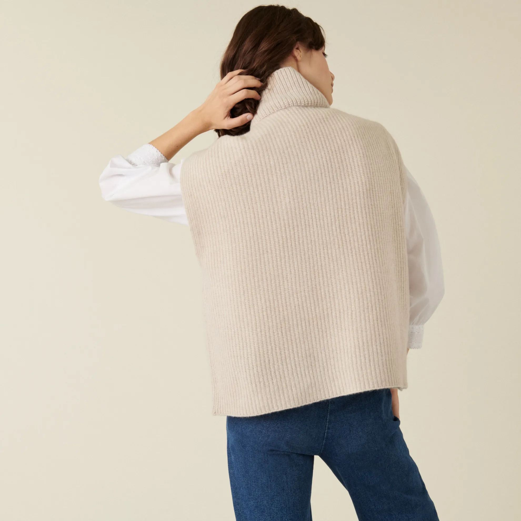 Maison Montagut Pull Col Roule Sans Manches En Cachemire Melange - Dalya>Femme Pulls