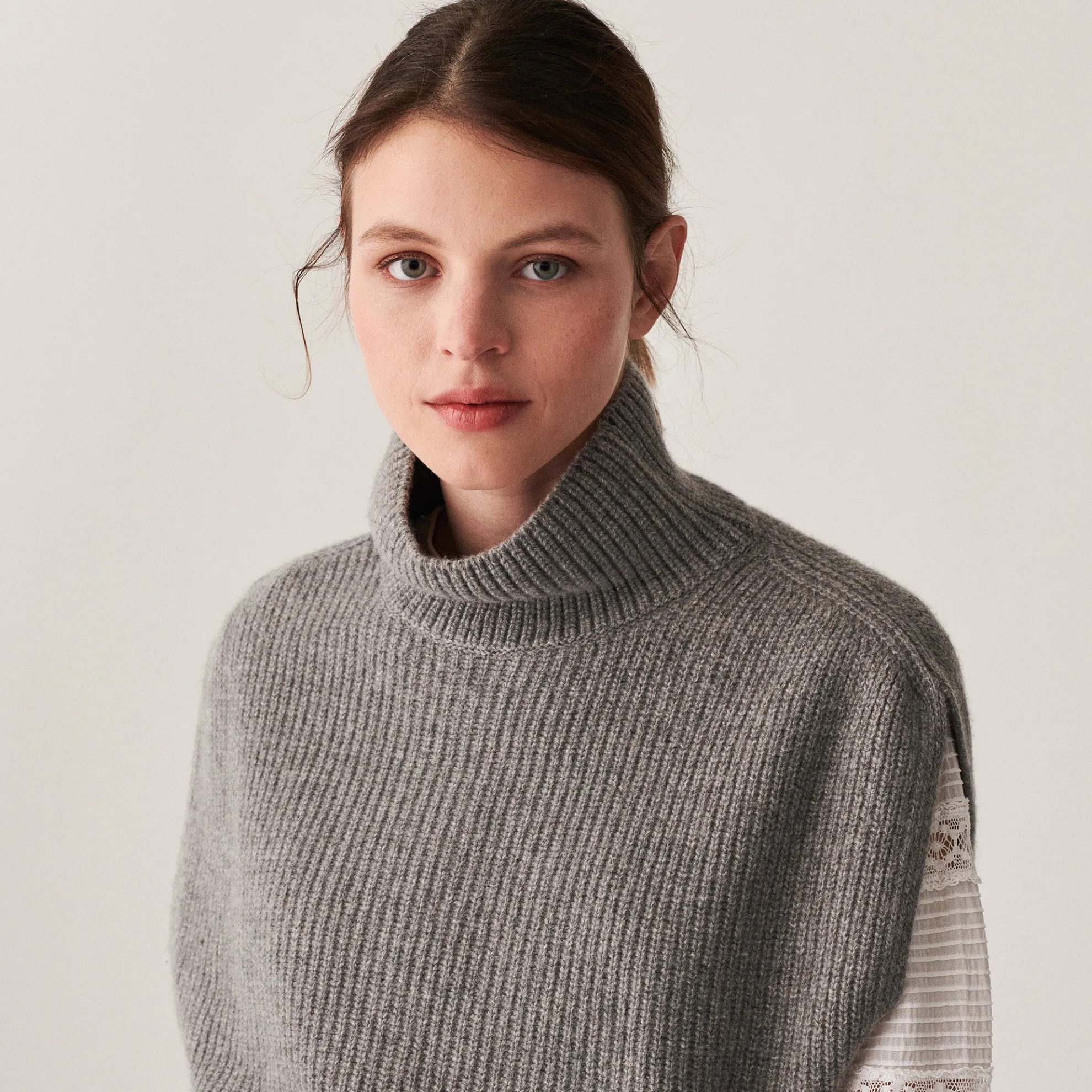 Maison Montagut Pull Col Roule Sans Manches En Cachemire Melange - Dalya>Femme Pulls