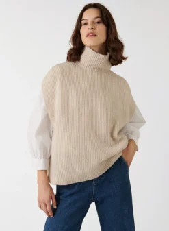 Maison Montagut Pull Col Roule Sans Manches En Cachemire Melange - Dalya><noscript><img width=