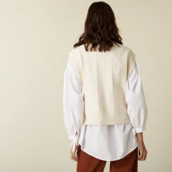 Maison Montagut Pull Col Roule Sans Manches En Laine Merinos - Claudia><noscript><img width=
