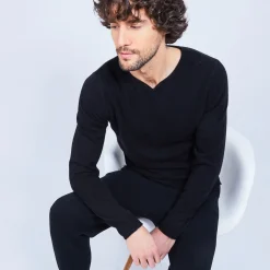 Maison Montagut Pull Col Tunisien En Cachemire - Olivier><noscript><img width=