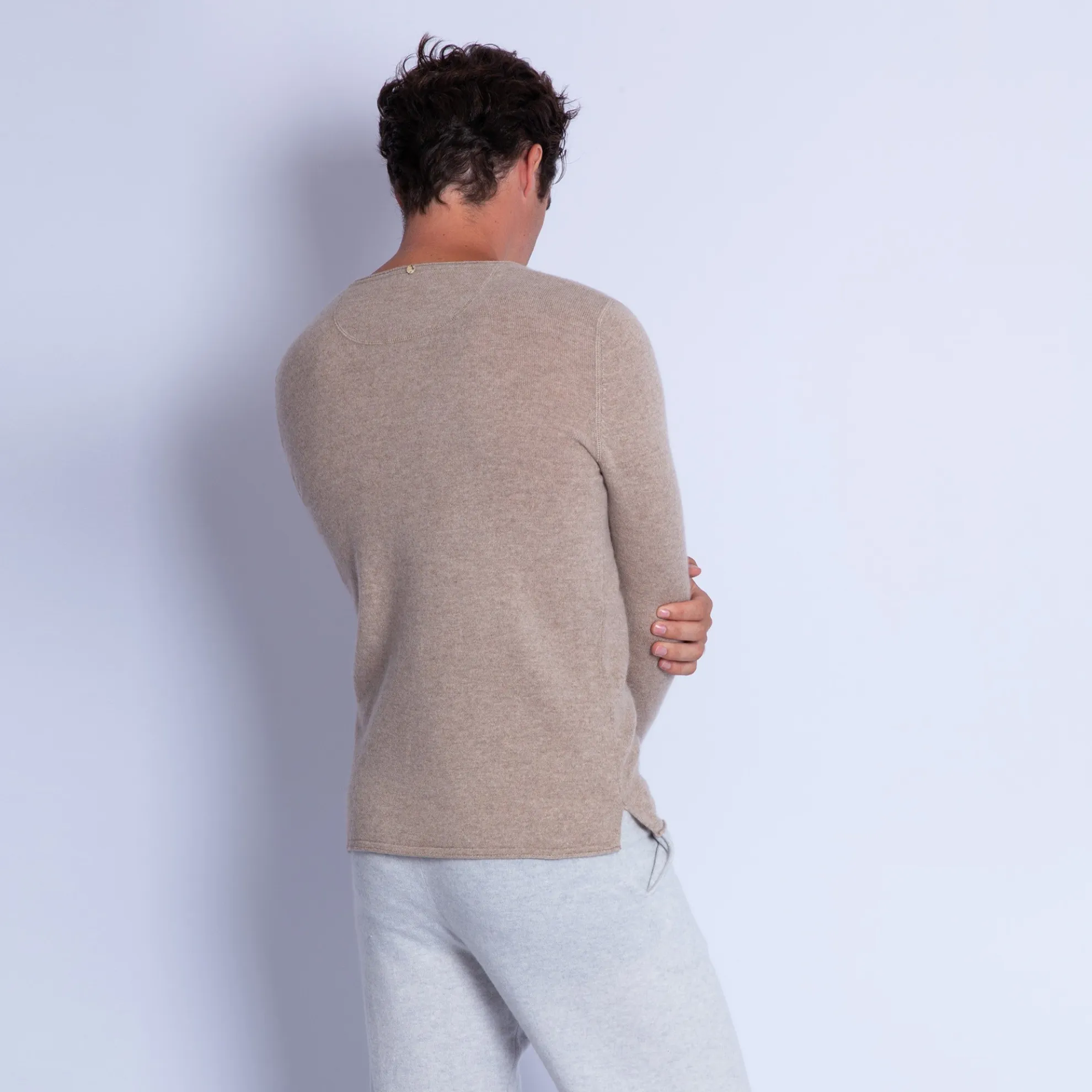 Maison Montagut Pull Col Tunisien En Cachemire - Olivier>Homme Pulls
