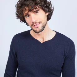 Maison Montagut Pull Col Tunisien En Cachemire - Olivier><noscript><img width=