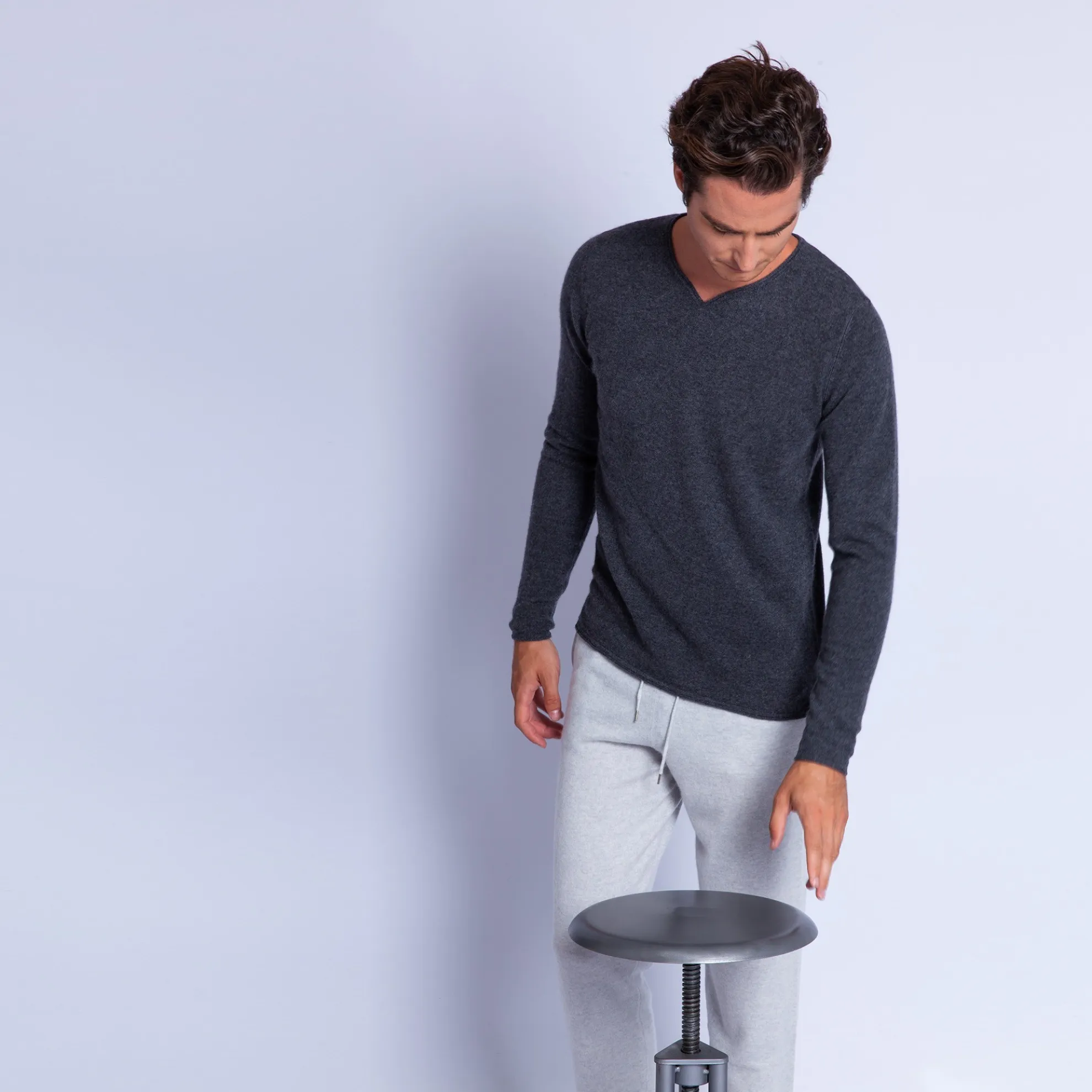 Maison Montagut Pull Col Tunisien En Cachemire - Olivier>Homme Pulls