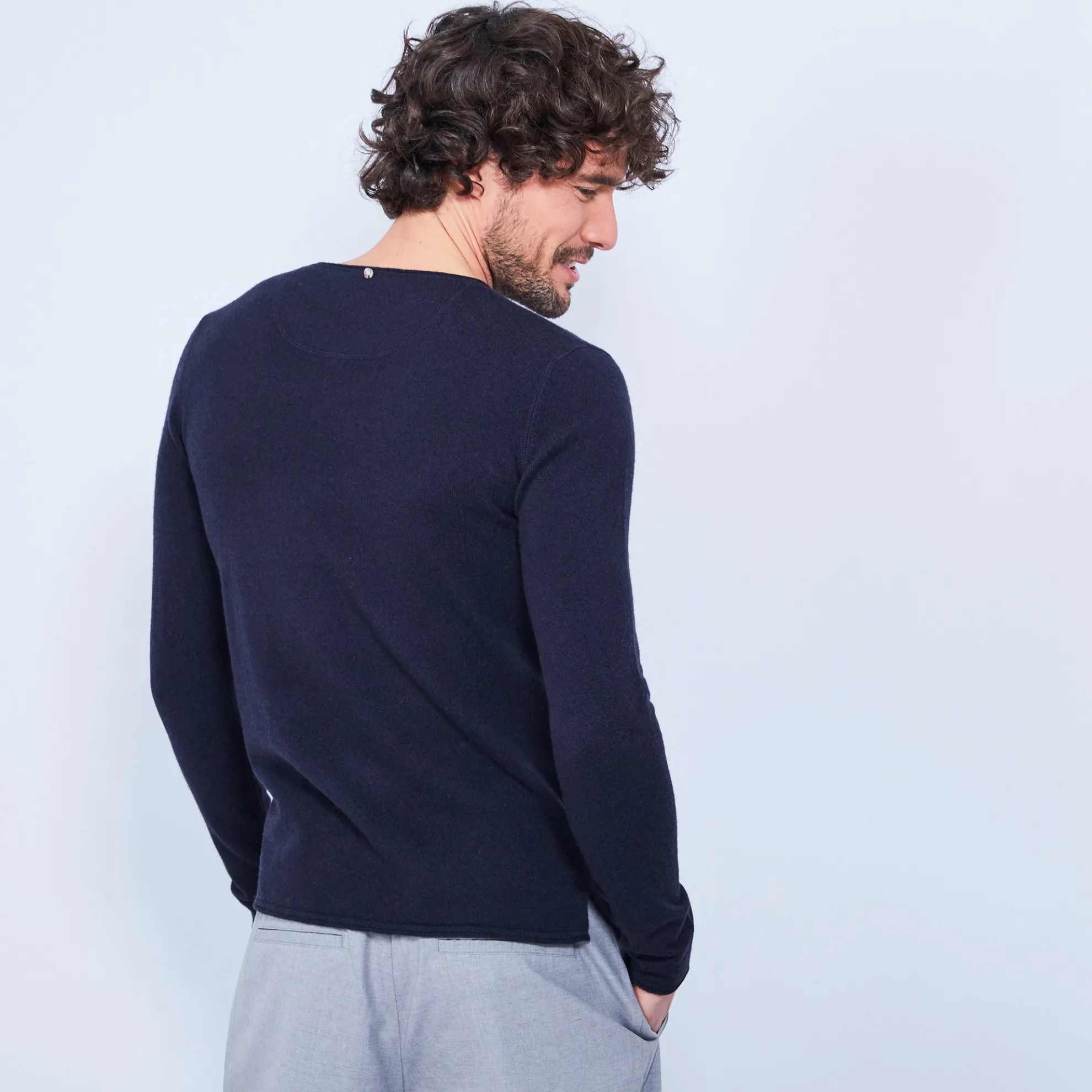 Maison Montagut Pull Col Tunisien En Cachemire - Olivier>Homme Pulls