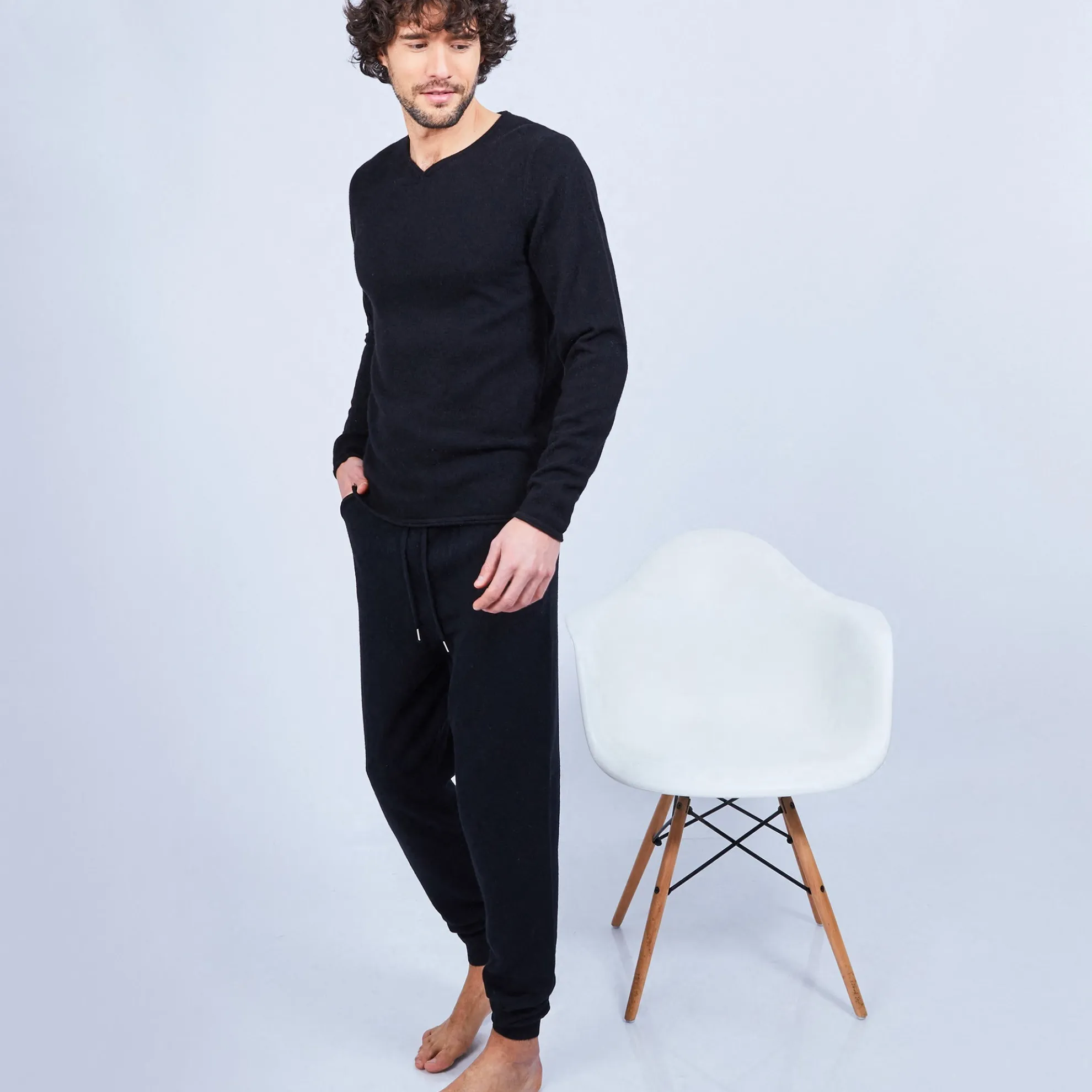 Maison Montagut Pull Col Tunisien En Cachemire - Olivier>Homme Pulls