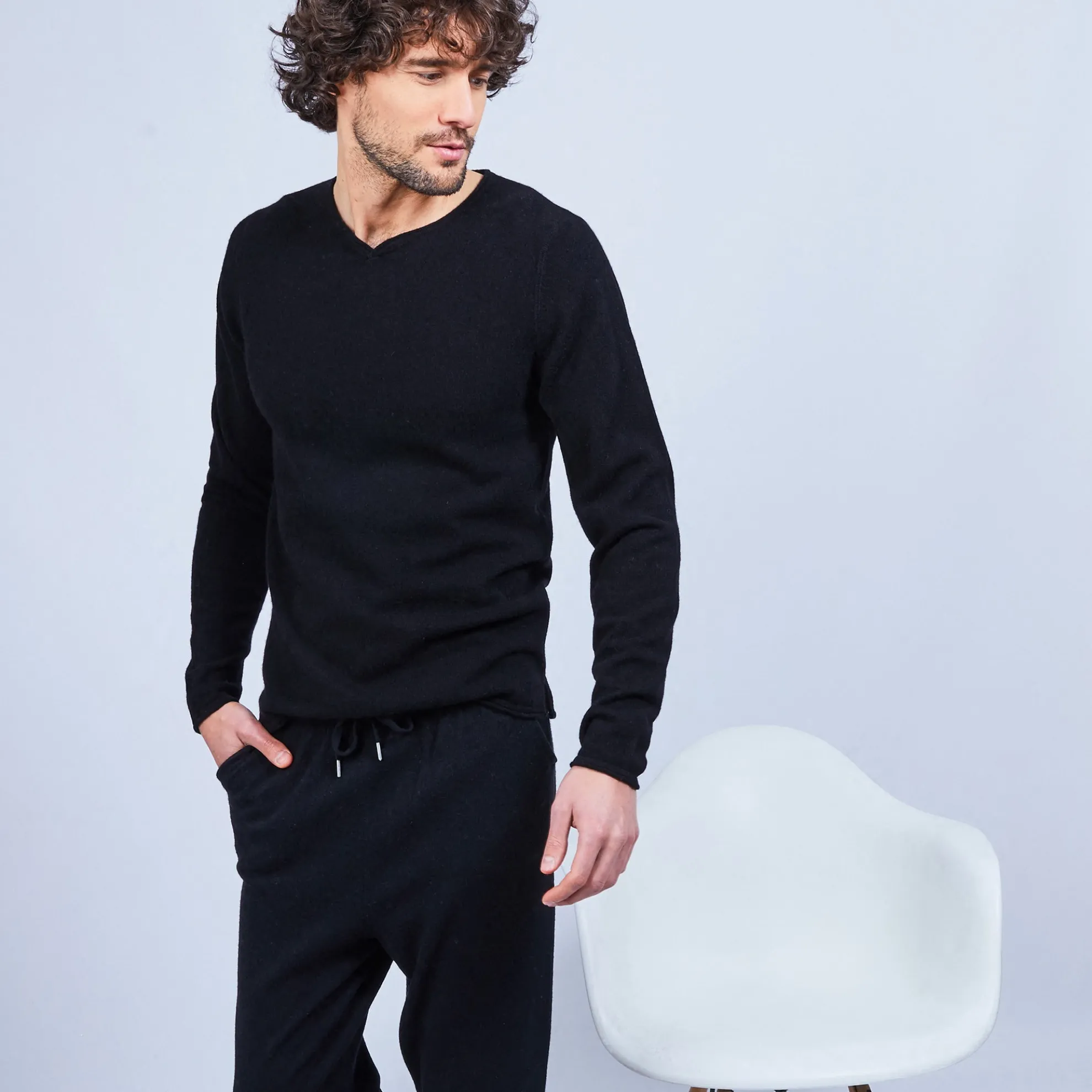 Maison Montagut Pull Col Tunisien En Cachemire - Olivier>Homme Pulls