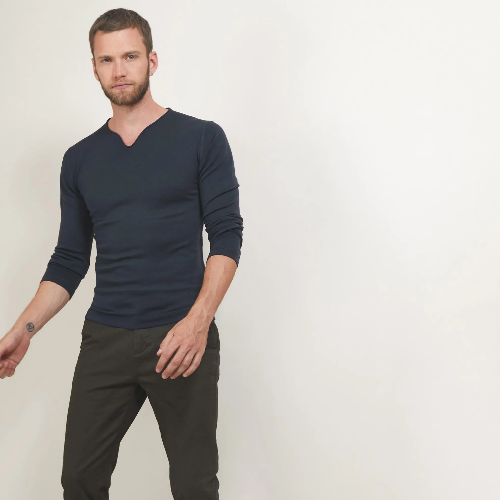 Maison Montagut Pull Col Tunisien En Laine - Bono>Homme Pulls