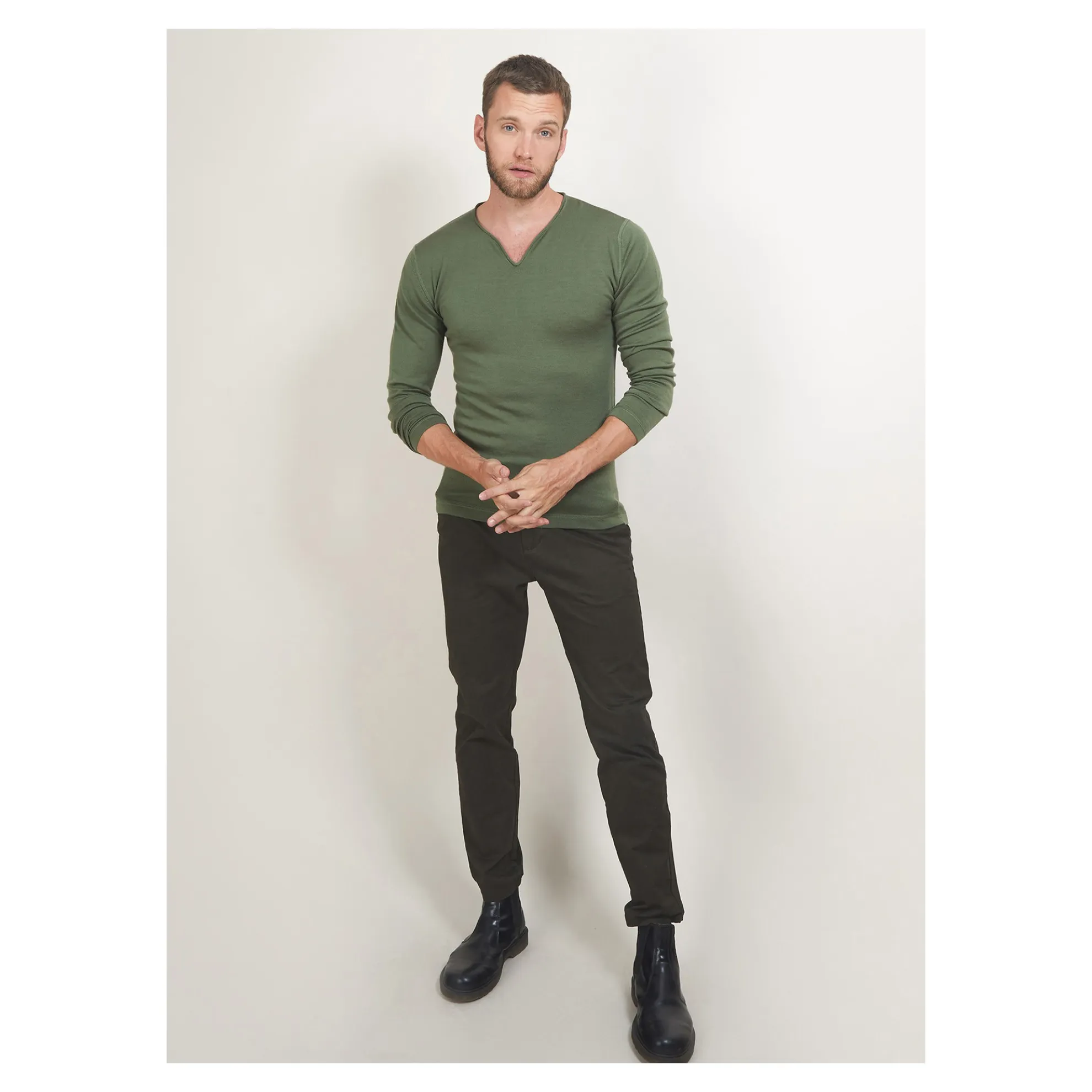 Maison Montagut Pull Col Tunisien En Laine - Bono>Homme Pulls