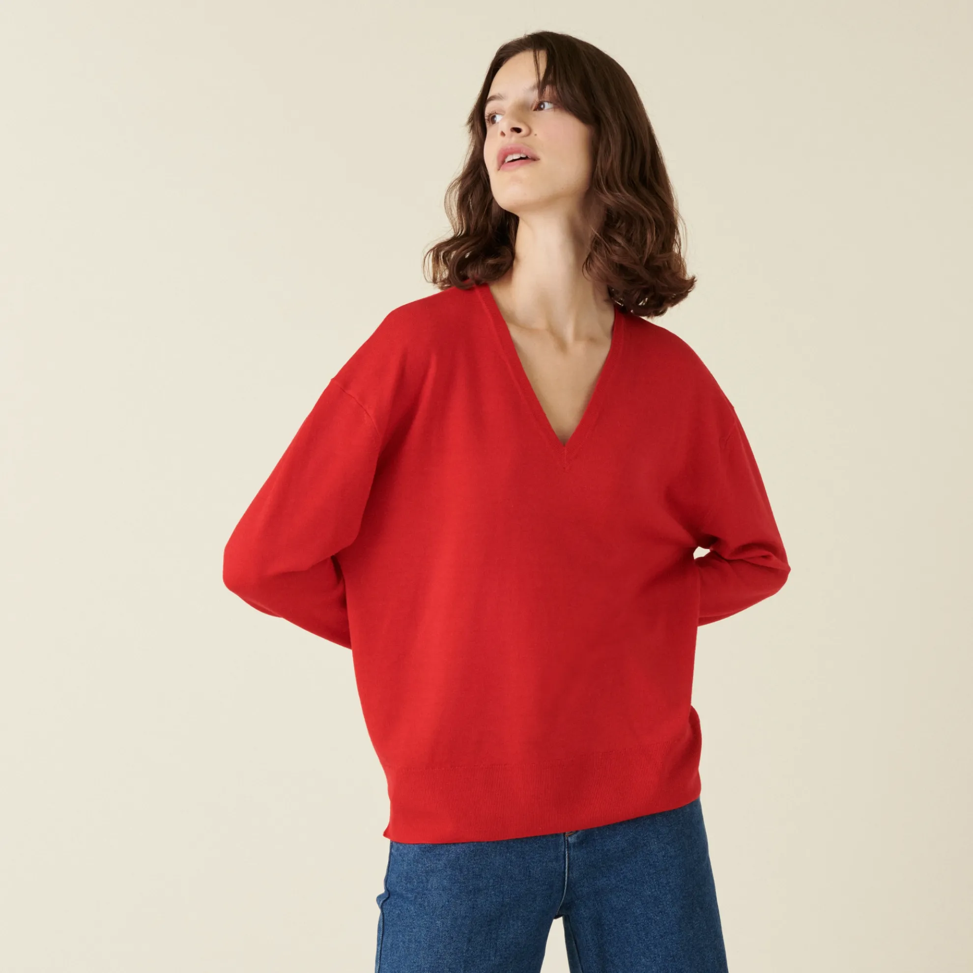 Maison Montagut Pull Col V A Fentes En Laine Merinos - Aurora>Femme Pulls