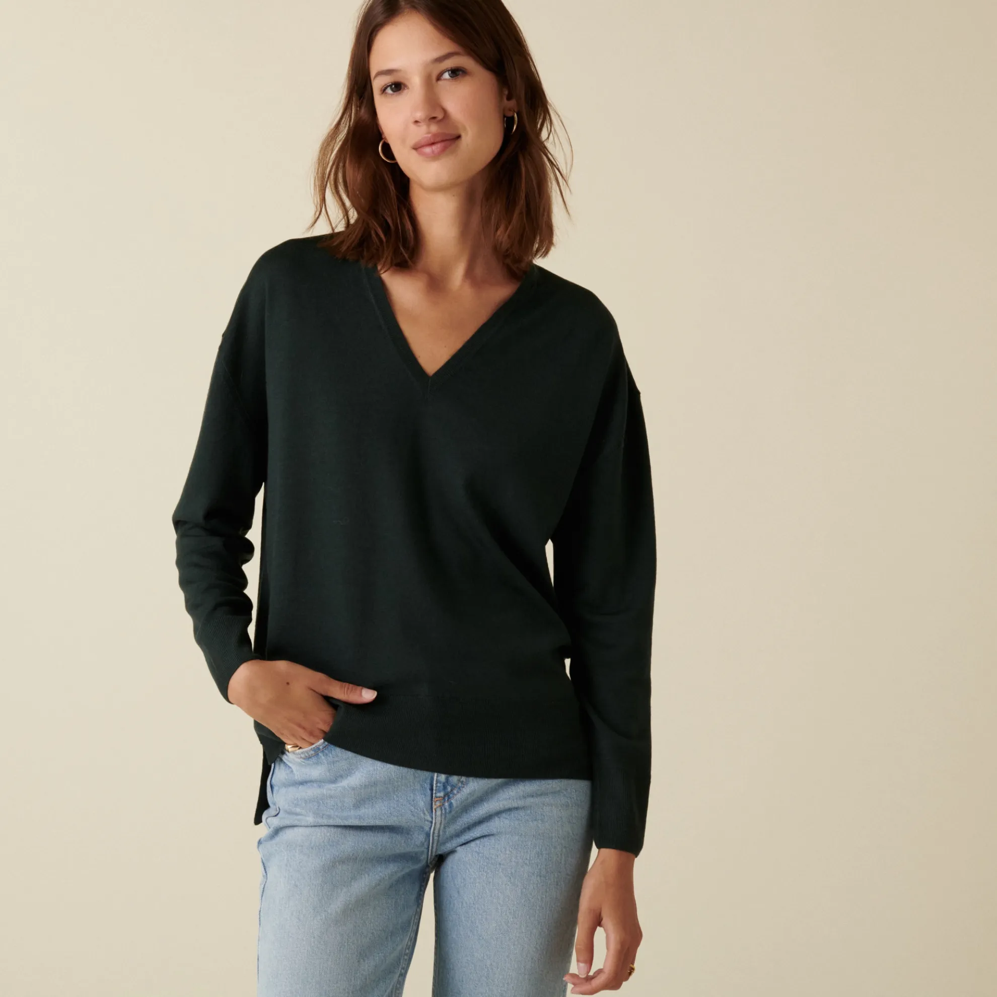 Maison Montagut Pull Col V A Fentes En Laine Merinos - Aurora>Femme Pulls