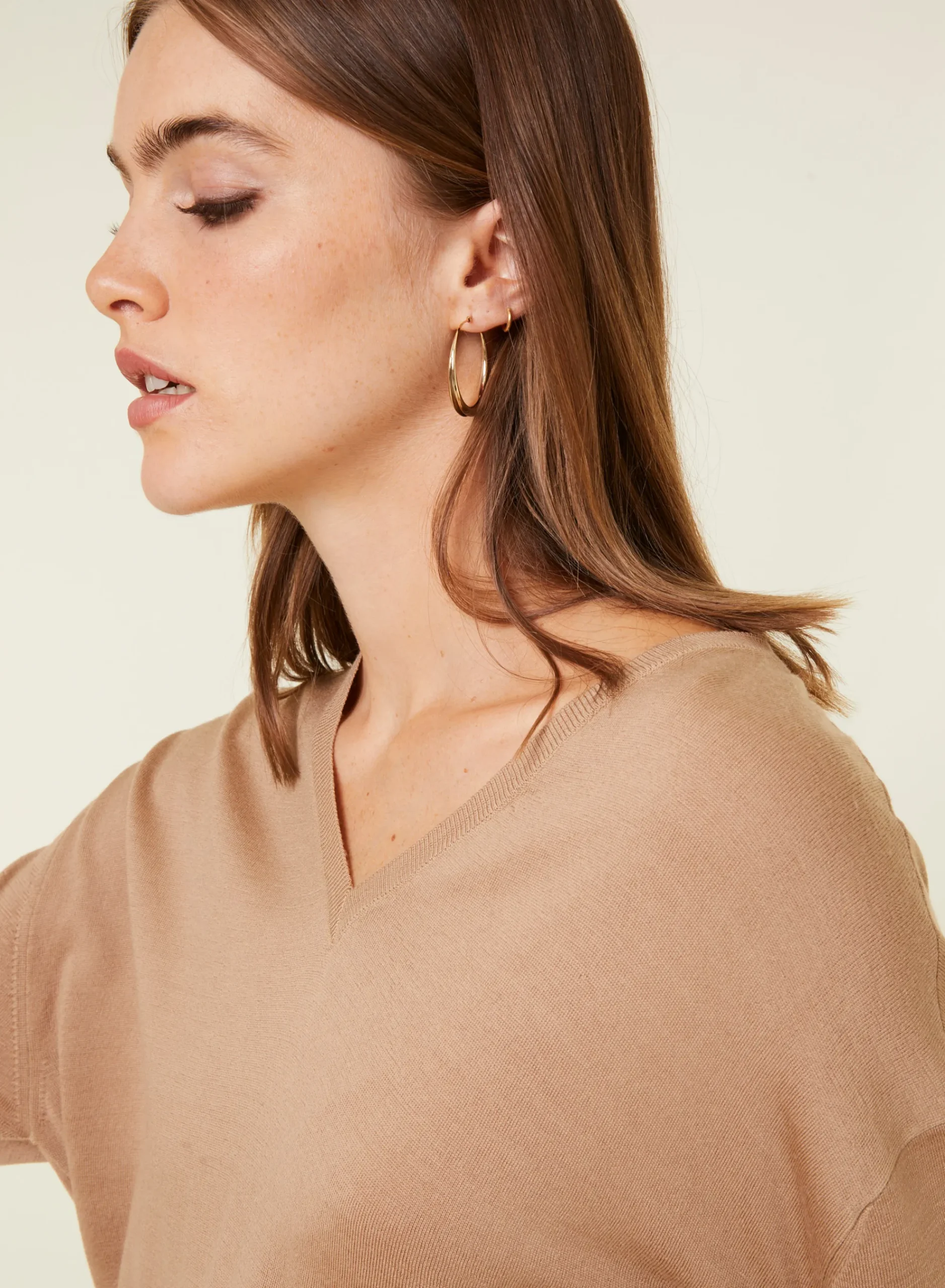 Maison Montagut Pull Col V A Fentes En Laine Merinos - Aurora>Femme Pulls