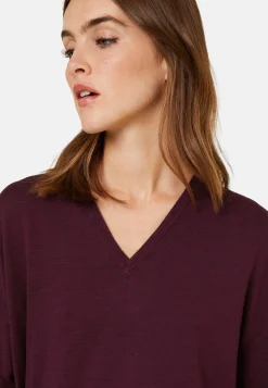 Maison Montagut Pull Col V A Fentes En Laine Merinos - Aurora><noscript><img width=