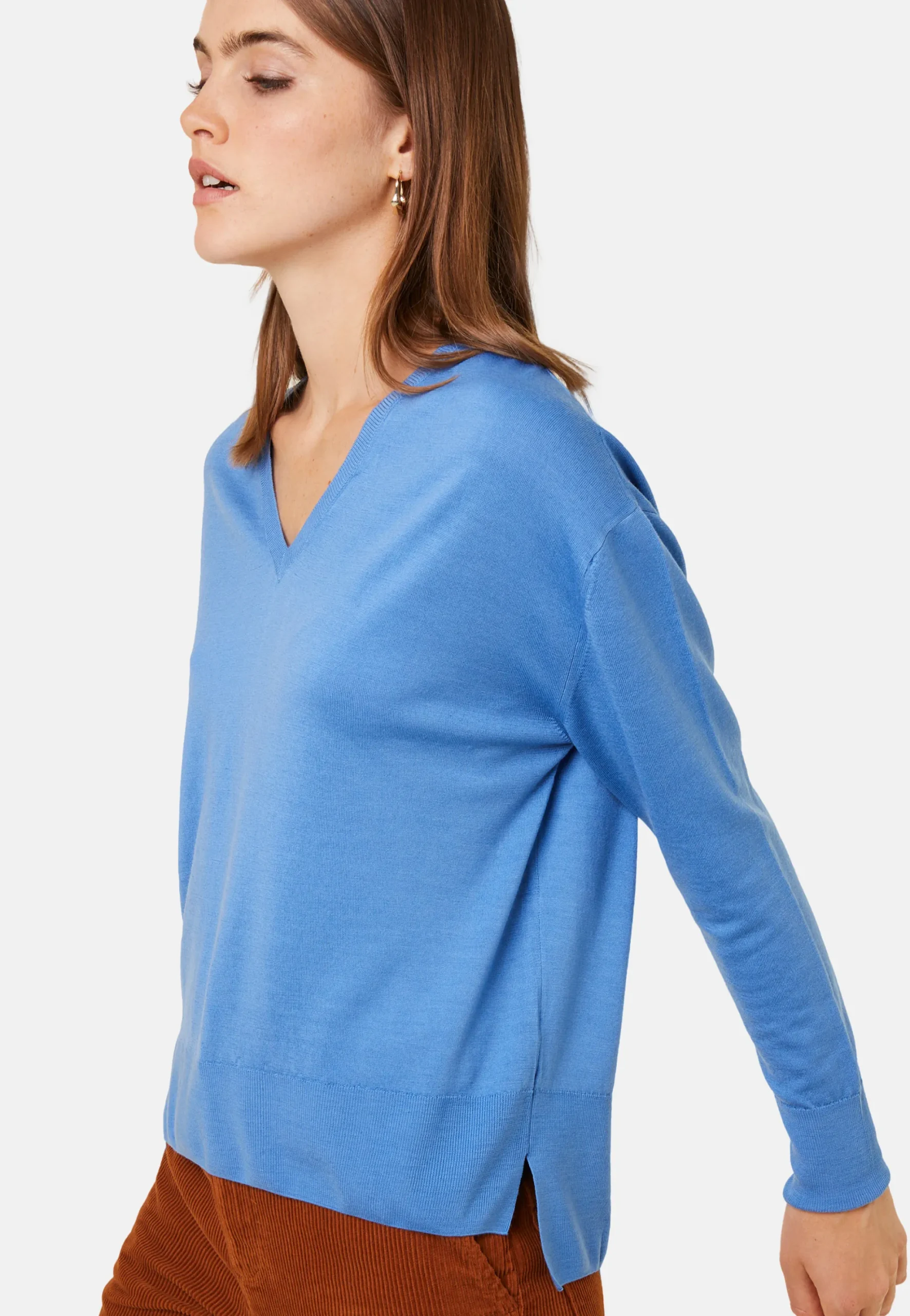 Maison Montagut Pull Col V A Fentes En Laine Merinos - Aurora>Femme Pulls