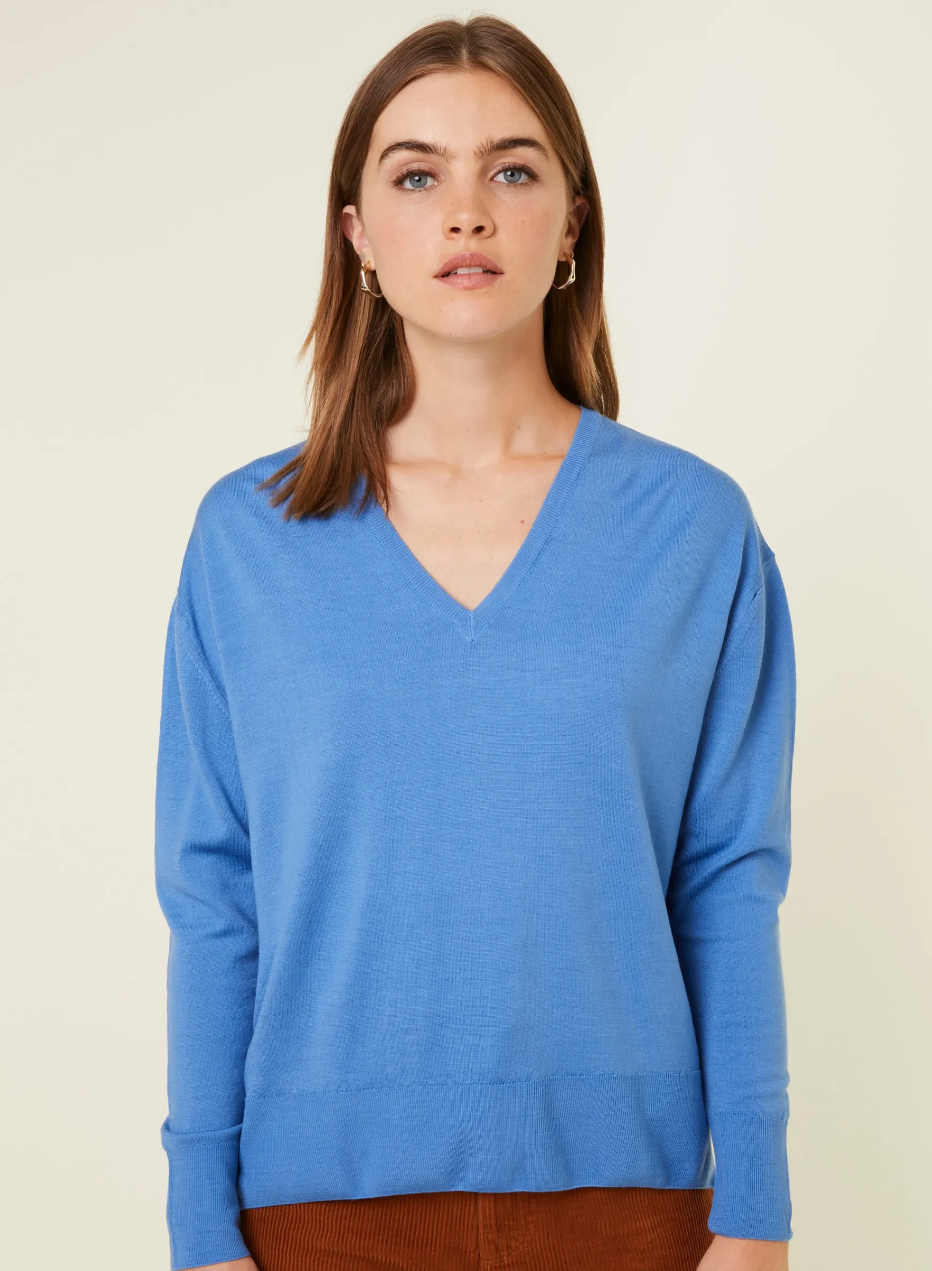 Maison Montagut Pull Col V A Fentes En Laine Merinos - Aurora>Femme Pulls