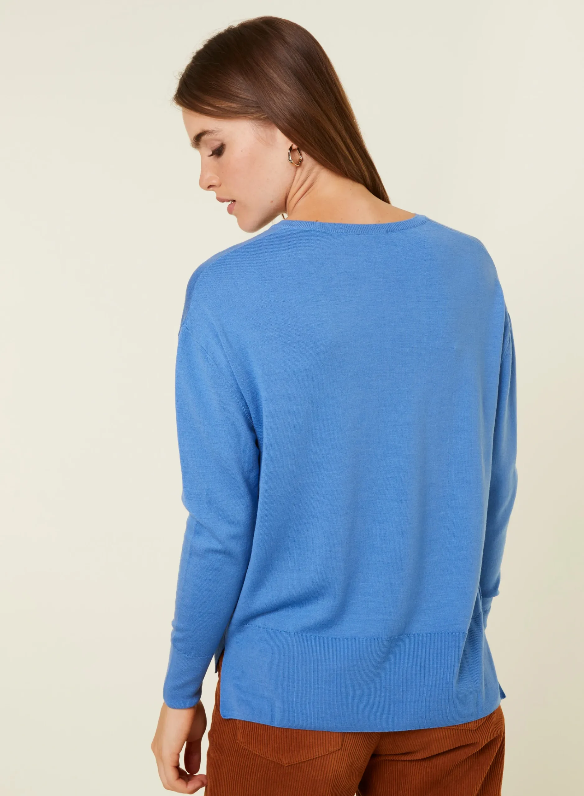 Maison Montagut Pull Col V A Fentes En Laine Merinos - Aurora>Femme Pulls