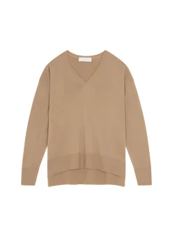 Maison Montagut Pull Col V A Fentes En Laine Merinos - Aurora><noscript><img width=