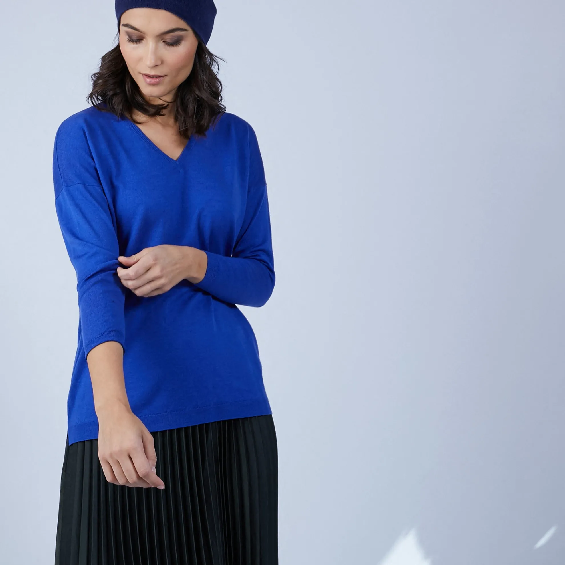 Maison Montagut Pull Col V Avec Fentes En Laine Merinos - Bernice>Femme Pulls