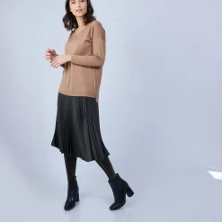 Maison Montagut Pull Col V Avec Fentes En Laine Merinos - Bernice><noscript><img width=