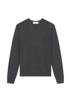 Maison Montagut Pull Col V Avec Logo En Laine Merinos - Elmo><noscript><img width=