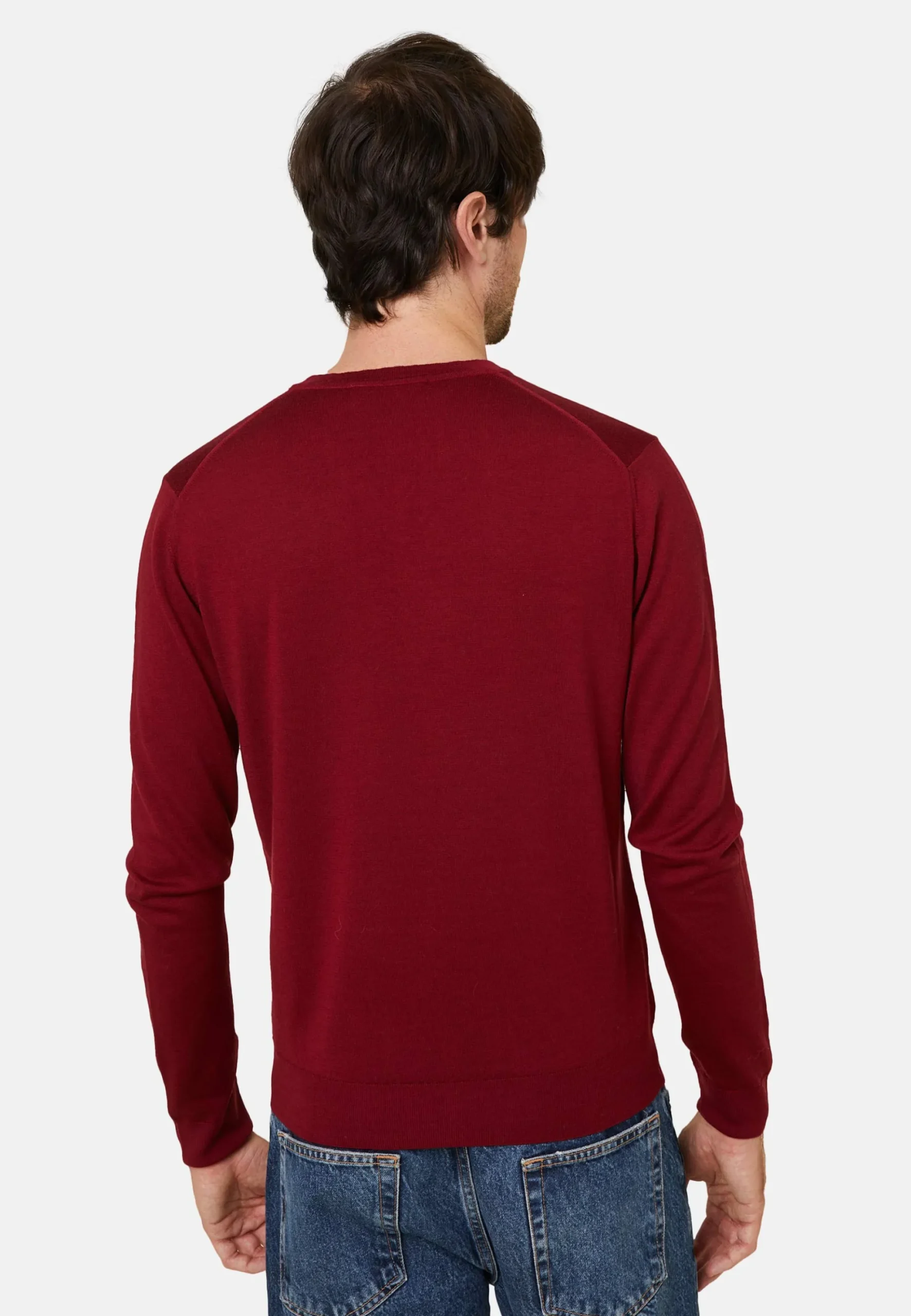 Maison Montagut Pull Col V Avec Logo En Laine Merinos - Elmo>Homme Pulls