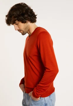 Maison Montagut Pull Col V Avec Logo En Laine Merinos - Elmo><noscript><img width=