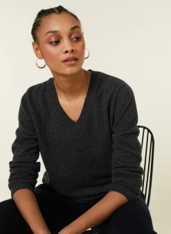 Maison Montagut Pull Col V En Cachemire - Abel><noscript><img width=