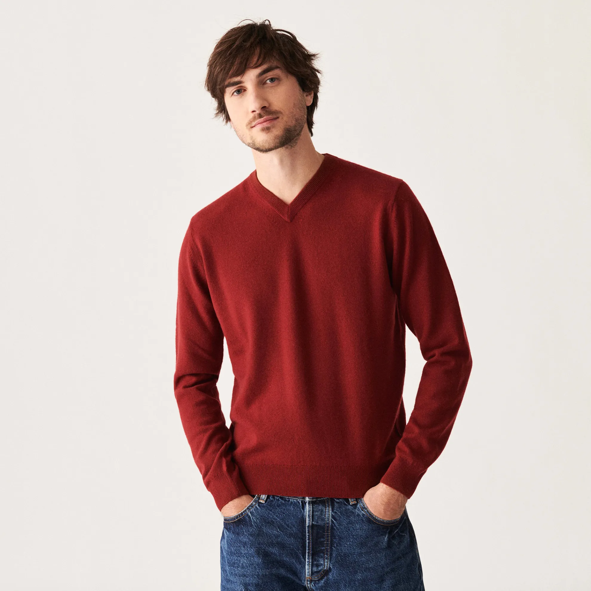 Maison Montagut Pull Col V En Cachemire - Evann>Homme Pulls