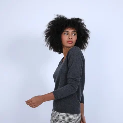 Maison Montagut Pull Col V En Cachemire - Bijou><noscript><img width=