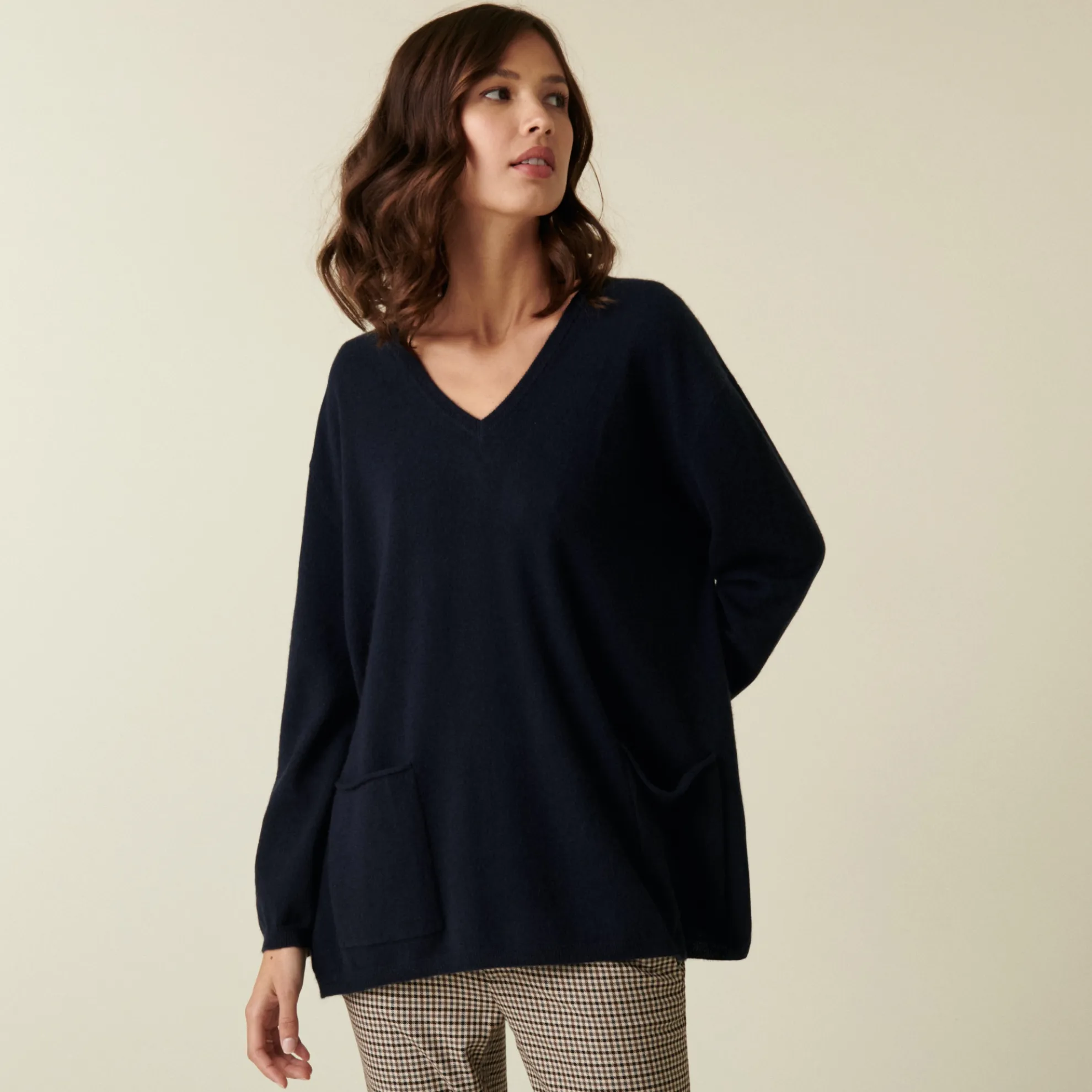 Maison Montagut Pull Col V En Cachemire A Fentes Cotes - Accacia>Femme Pulls
