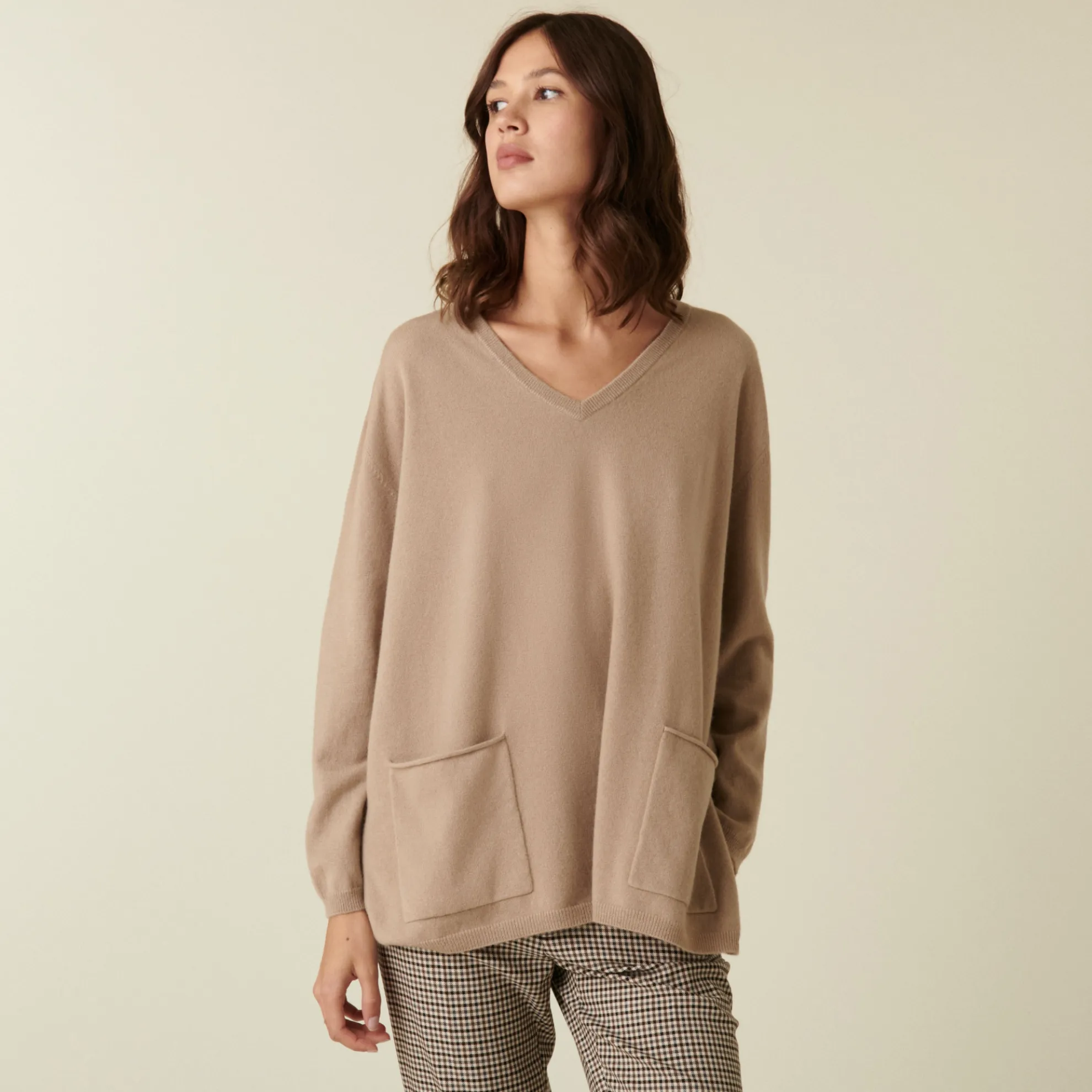 Maison Montagut Pull Col V En Cachemire A Fentes Cotes - Accacia>Femme Pulls