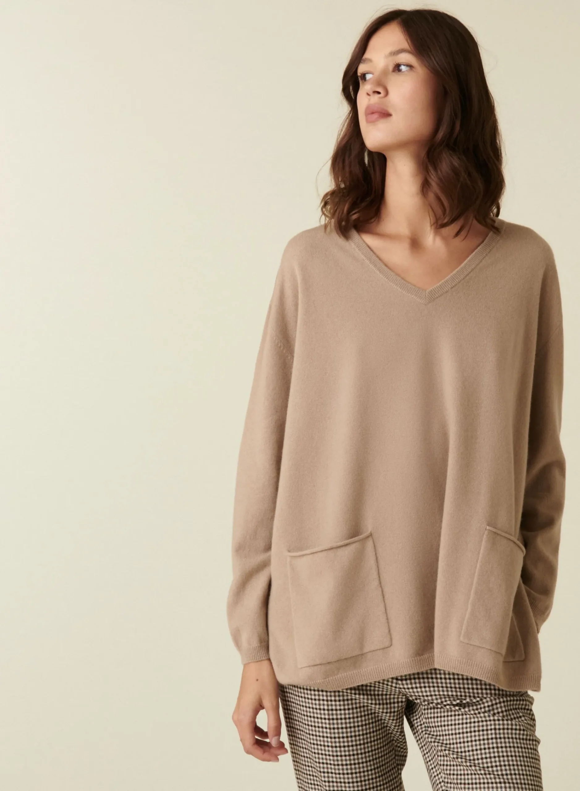 Maison Montagut Pull Col V En Cachemire A Fentes Cotes - Accacia>Femme Pulls