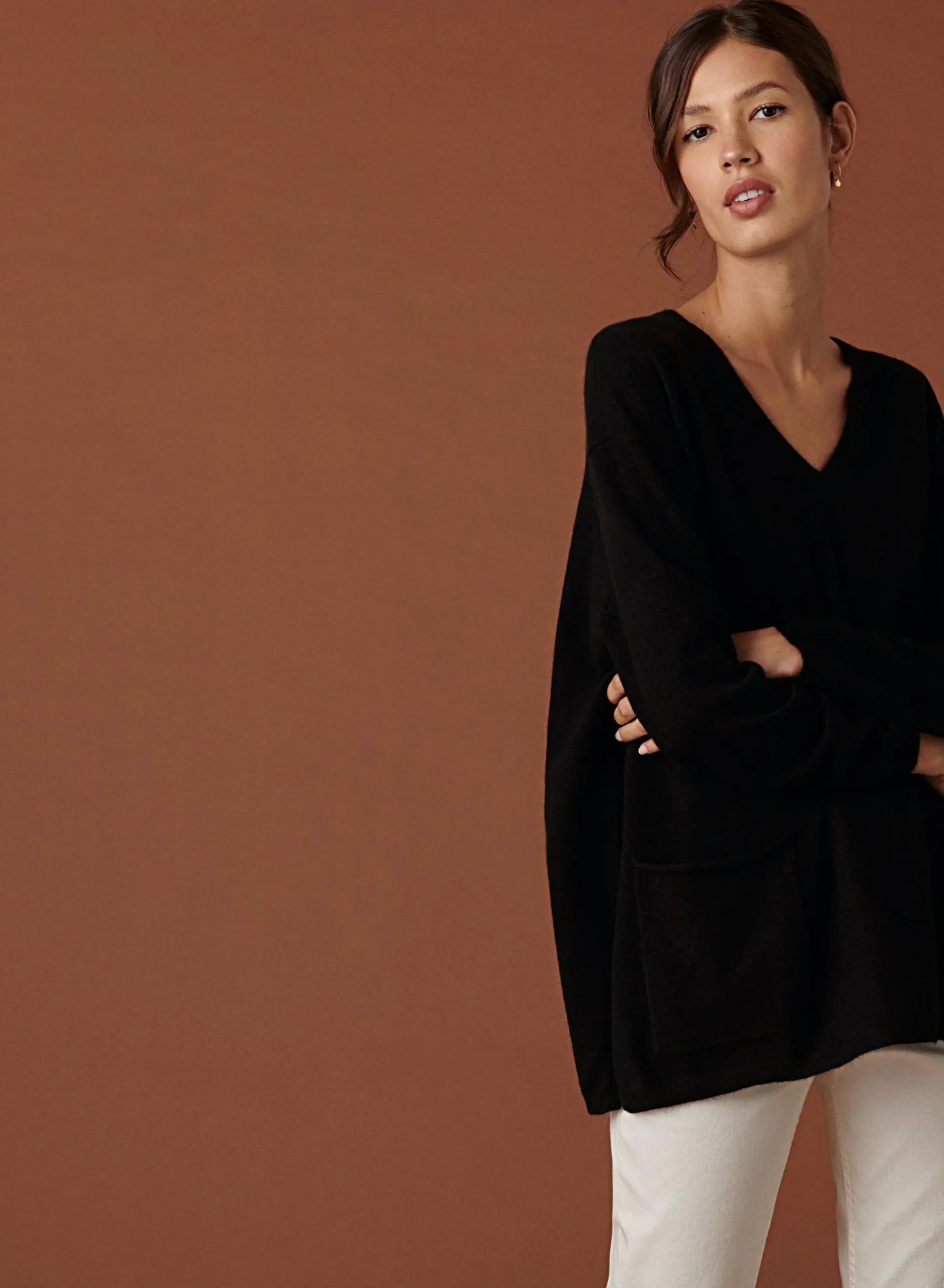 Maison Montagut Pull Col V En Cachemire A Fentes Cotes - Accacia>Femme Pulls