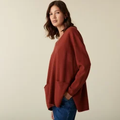 Maison Montagut Pull Col V En Cachemire A Fentes Cotes - Accacia><noscript><img width=