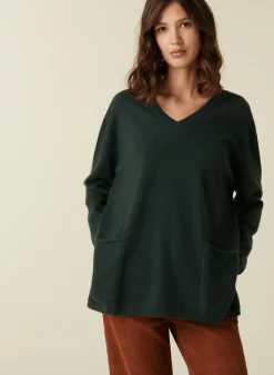 Maison Montagut Pull Col V En Cachemire A Fentes Cotes - Accacia><noscript><img width=