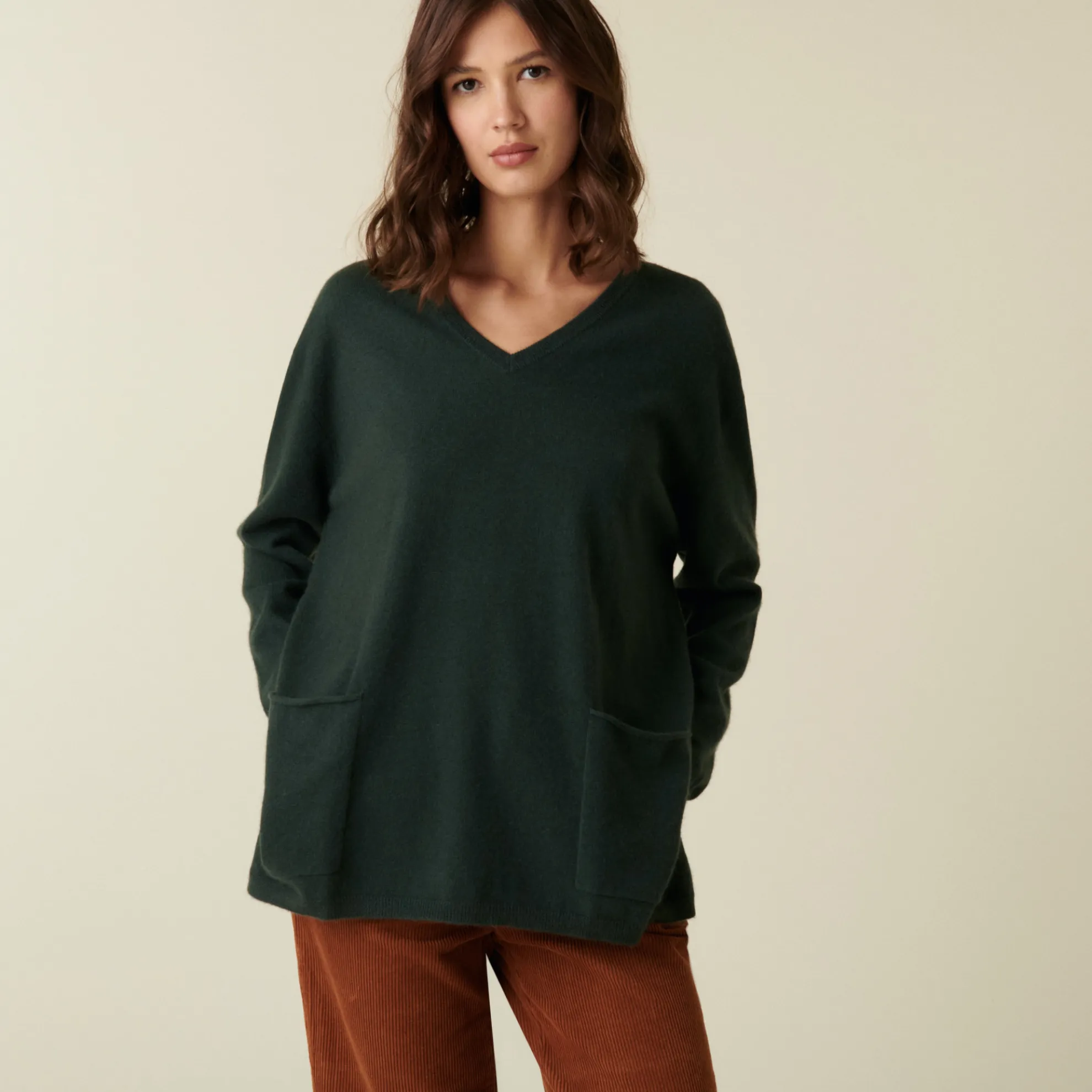 Maison Montagut Pull Col V En Cachemire A Fentes Cotes - Accacia>Femme Pulls