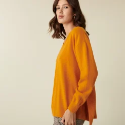 Maison Montagut Pull Col V En Cachemire A Fentes Et Bords Cotes - Alienor><noscript><img width=