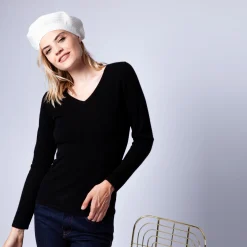 Maison Montagut Pull Col V En Cachemire Intemporel - Eniva><noscript><img width=