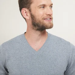 Maison Montagut Pull Col V En Coton Cachemire - Brent><noscript><img width=