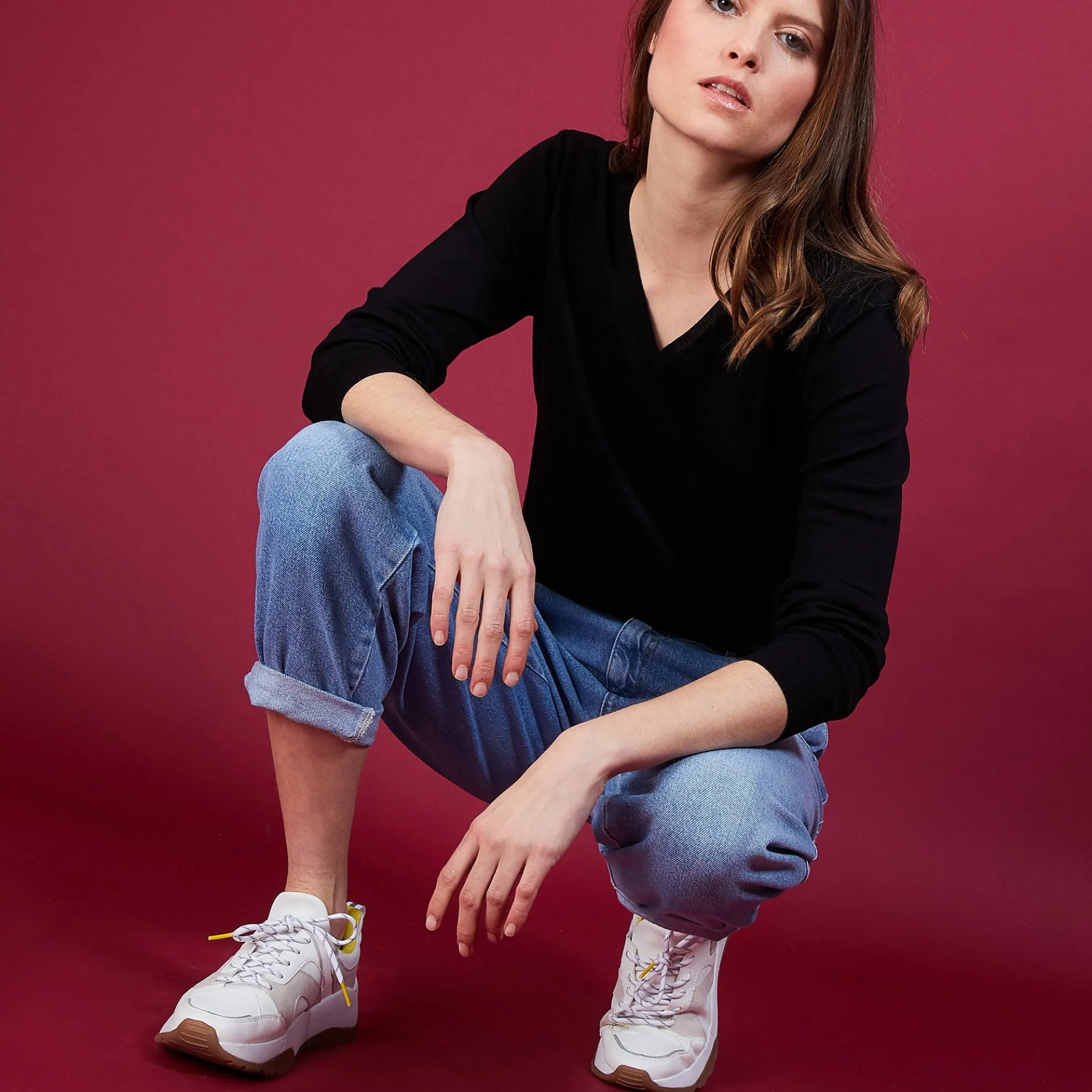 Maison Montagut Pull Col V En Laine - Baobab>Femme Pulls