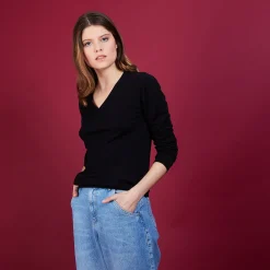 Maison Montagut Pull Col V En Laine - Baobab><noscript><img width=